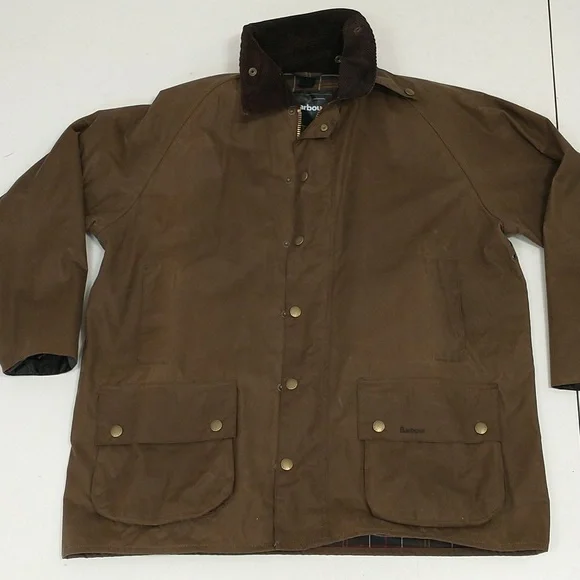 Barbour Wax Cotton Beaufort Jacket Tartan Lined 54" Chest 33" Long Jacket  ApxXL - Picture 15 of 16